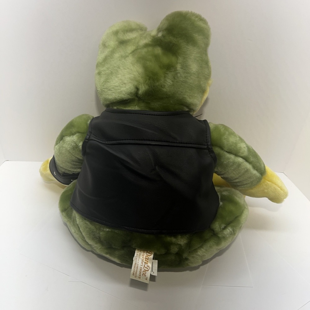 DanDee Collector's Choice 19" Plush King of Hearts Frog w/ Biker Vest Stuffed - Picture 7 of 8